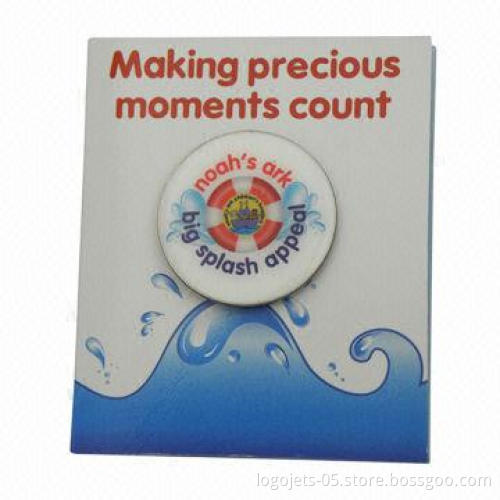 Lapel Pin with Silkscreen or Offset Printing, Epoxy Dome, OEM Designs Welcomed
